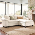 SUNSHINE VALLEY 3-Seat L Shaped Modular Cloud Couch Sectional Sofa Ottoman by SUNSHINEVALLEY
