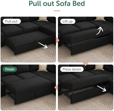 HONBAY Sectional Sleeper Couch - Image 6