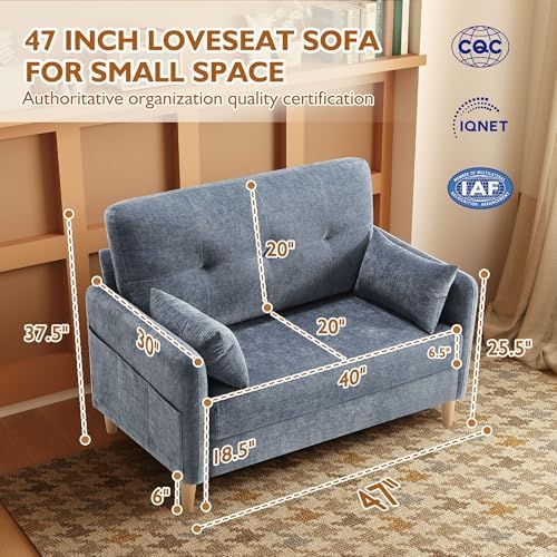Urhanherry 47" Small Sofa Couch - Image 2