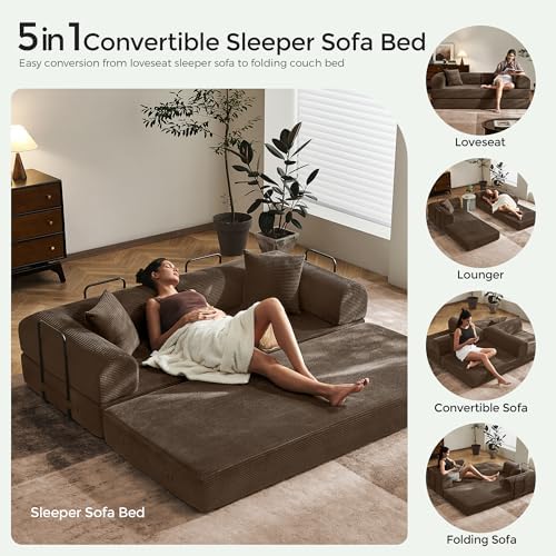 79" Convertible Futon Sofa Bed, Boneless Couch - Image 6