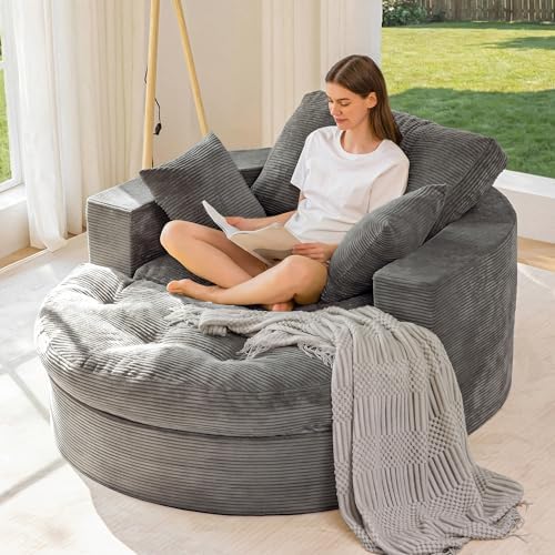 MAXYOYO Oversized Round Chaise Lounge Sofa, Boneless Chair by MAXYOYO