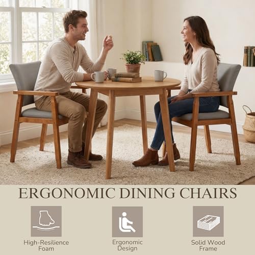 GOTMINSI Mid-Century Modern Linen Dining Chair - Image 5