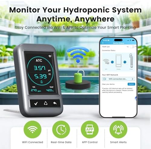 4-in-1 Smart Hydroponic Monitor, Digital pH Meter - Image 3