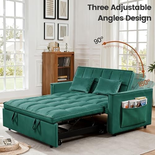 Sleeper Sofa Bed with Adjustable Backrest & Side Pockets - Image 4