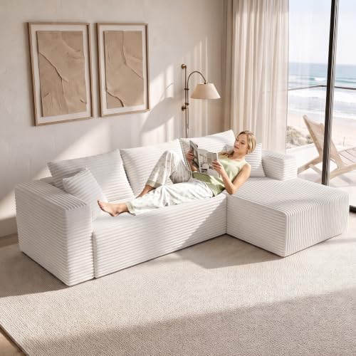 92.5" Boneless Couch, Right Facing Sectional Sofa - Image 3