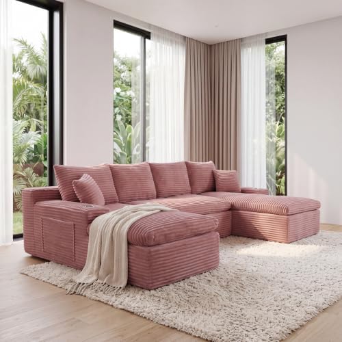 120" Modular Sectional Sofa, U Shaped Boneless Cloud Couch - Image 3