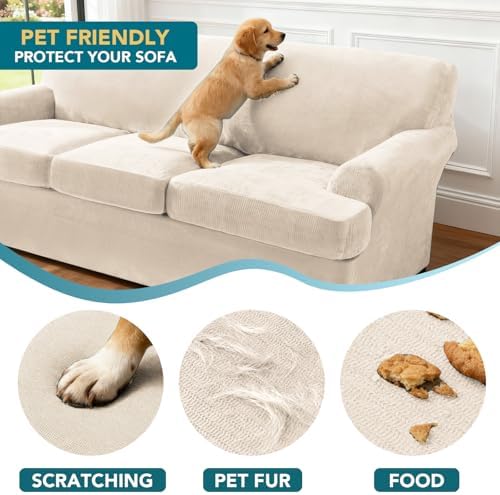 Turquoize T Cushion Sofa Slipcover 4 Piece Sofa Covers - Image 5