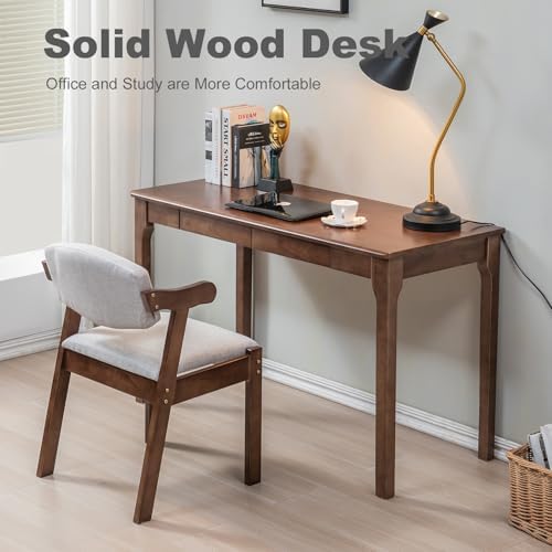 Solid Wood Desk with Drawers, Small Computer Desk - Image 3