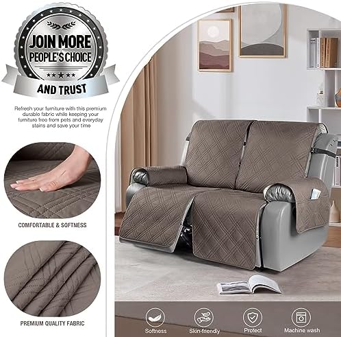 TAOCOCO 100% Waterproof Oversized Loveseat Recliner Cover, Non Slip Split Couch - Image 2
