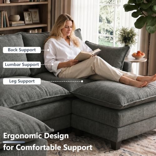 U Shaped Modular Sectional Couch, Comfy Sofa - Image 6