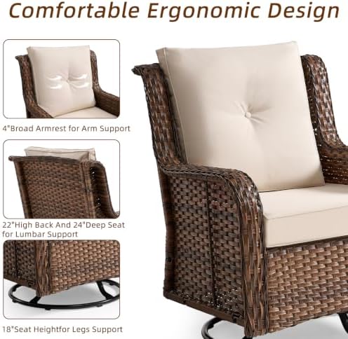 Wumiokio Patio Furniture Sets, Wicker Outdoor Furniture - Image 4