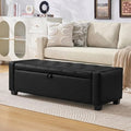 Huatean Home 48" Ottoman with Storage, Light Black Storage Ottoman Bench by huateanhome