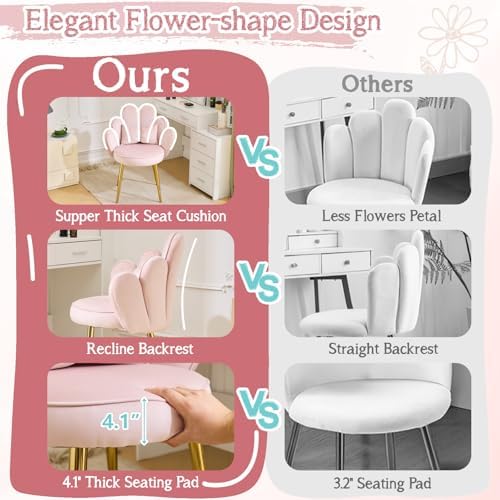 VINGLI Petal Makeup Vanity Chair - Image 3