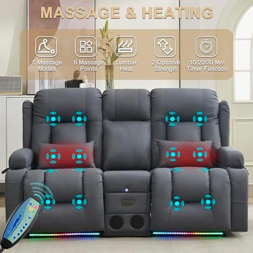 URRED Power Loveseat Recliner Sofa - Image 4