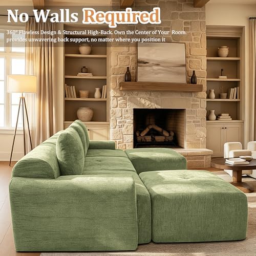 85" L Shaped Oversized Boneless Couch, Comfort Cloud Sectional Couches - Image 3