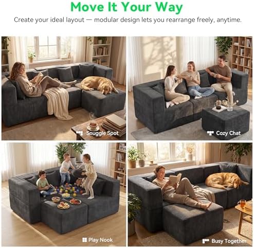 MONVANE L Shaped Boneless Sectional Couch Oversized - Image 4