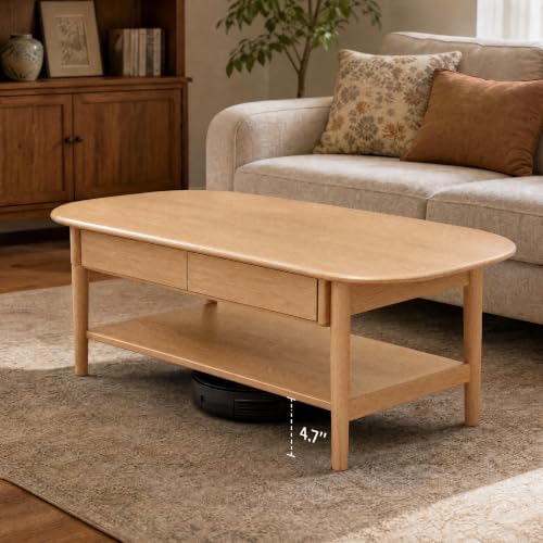 100% Solid Oak Wood Coffee Table - Image 6