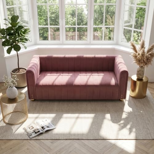81" Velvet Sofa Mid Century Modern Couch - Image 6