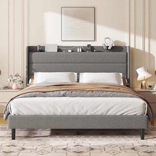 Queen Linen Multifunctional Bed by Lujayhome