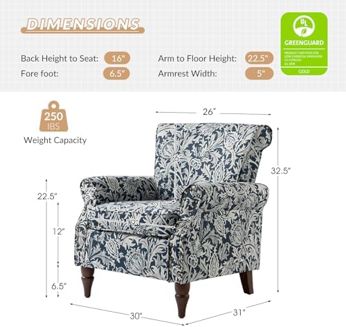 HULALA HOME Traditional Floral Accent Chair - Image 2