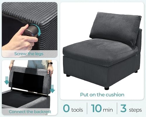 Jocisland Oversized Cloud Couch Sectional, U-Shaped Modular Couch - Image 6