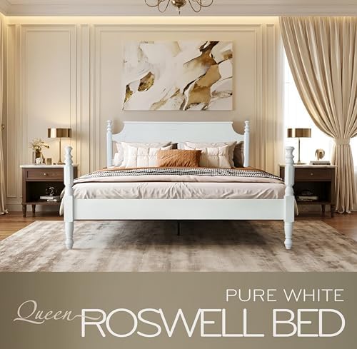 Solid Wood Queen Size Platform Frame, Headboard & Footboard, No Box Spring - Image 3