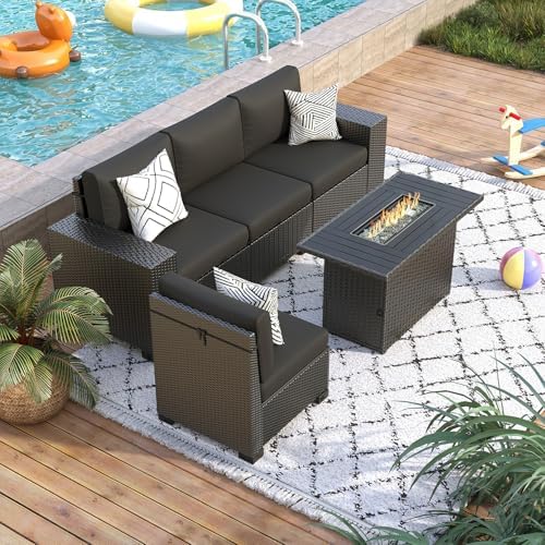 Patio Furniture Set with 44'' Fire Pit Table - Image 2