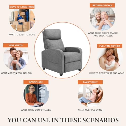 OLIXIS Recliner Chair, Reclining Sofa Chair - Image 6