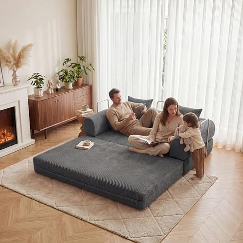 Futon Sofa Bed Modular Loveseat Sleeper Folding Pull Out Couch - Image 3