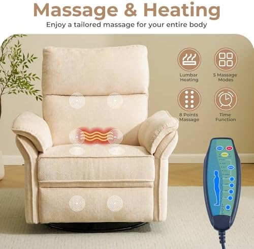 Oversized Power Recliner Chair Swivel Glider - Image 3
