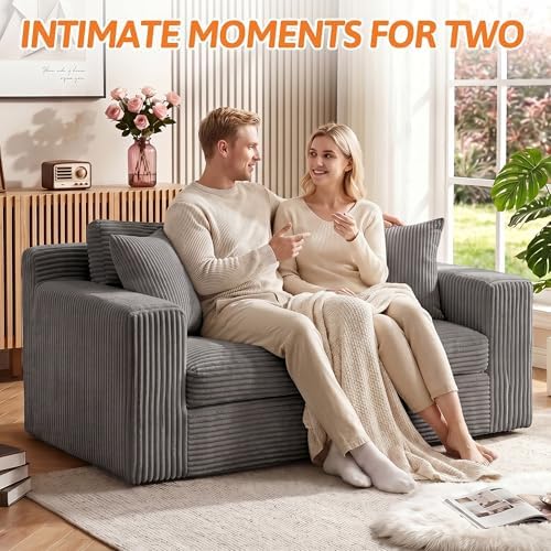Erament Boneless Loveseat Sofa Couch, 2 in 1 Convertible Sofa Bed - Image 3