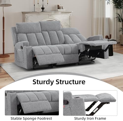 CANMOV Manual Recliner Sofa Set, Fabric Recliner Living Room Furniture Sets - Image 5