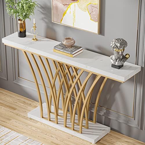 Tribesigns 59 inch Gold Console Table, Modern Entryway Table - Image 5