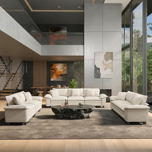 HERA'S HOUSE 3 Pieces Modular Sectional Cloud Couch and Loveseat Sofa Set by HERASHOUSE