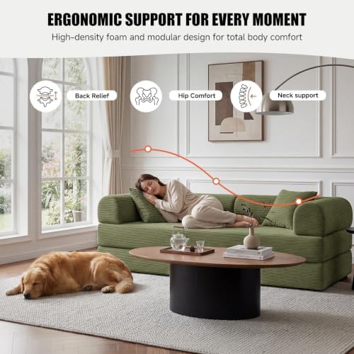 79" Memory Foam Sofa Bed, Convertible Futon Boneless Couch - Image 4