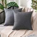 MIULEE Decorative Outdoor Pillow Covers Waterproof 20x20 Dark Grey by MIULEE