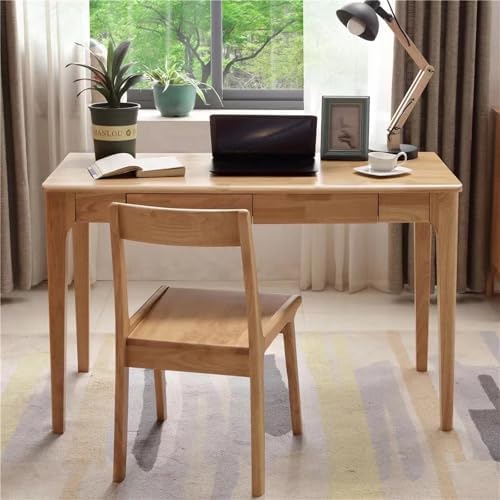 Solid Wood Desk with Drawers, Small Computer Desk - Image 4