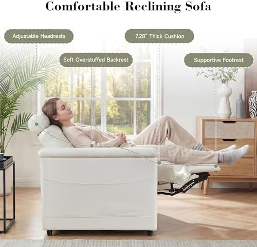RARZOE Modular Sectional 3-Seater Recliner Sofa, Faux Leather - Image 5