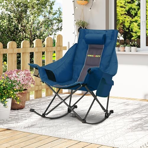 Unisakey Oversize Foldable Rocking Camping Chair300lbs Capacity - Image 2