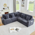 ORRD Oversized Corner Modular Sectional Sofa, L Shape Plush Corduroy Fluffy by ORRD