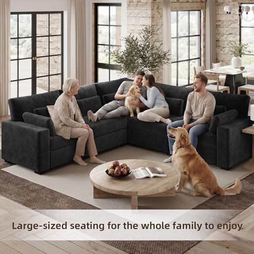 WorthFurni 109.1'' Modular Sectional Sofa, L Shaped Oversized Extra Deep Couches - Image 4