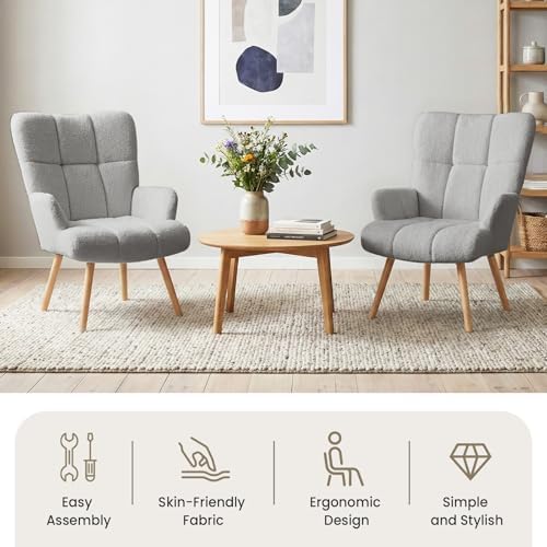 Joysoul Modern Accent Chair, High Back Arm Chair - Image 3
