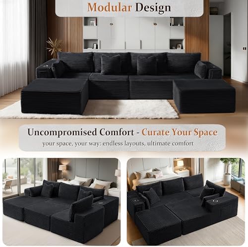 37" Cloud Sectional Couch Ottoman - Image 6