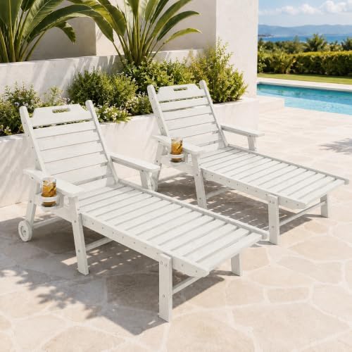 2 Pack HDPE Lounge Chair Outdoor by Garvee