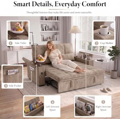 Dreamzie 65'' Convertible Sleeper Sofa Bed - Image 5