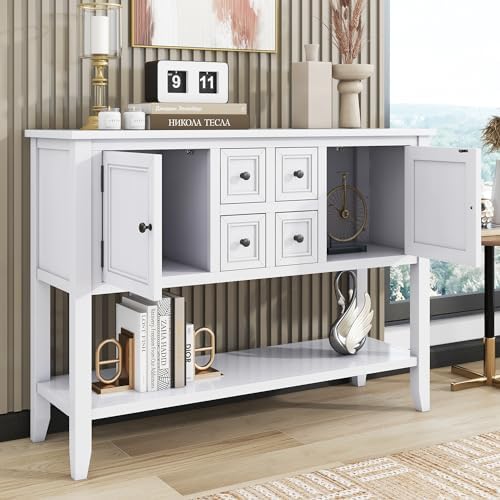 LKTART 44.5" Solid Wood Sideboard Buffet Cabinet, Entryway Console Table - Image 3