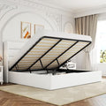 Allewie King Size Lift Up Hydraulic Storage Bed Frame White by Allewie