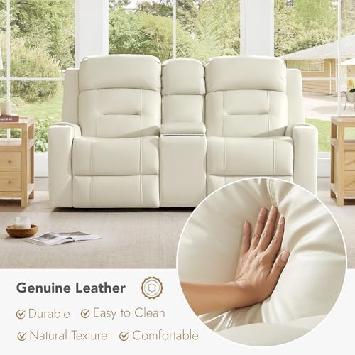 Watson & Whitely Genuine Leather Power Reclining Sofa & Loveseat Set - Image 4
