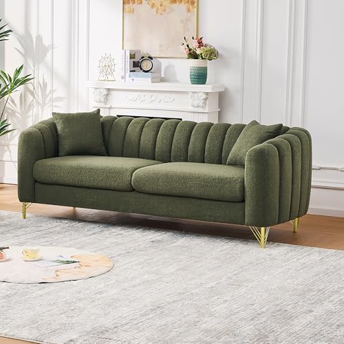 83.5" Oversized Modern 3-Seater Sofa, Teddy Tufted Couch - Image 3