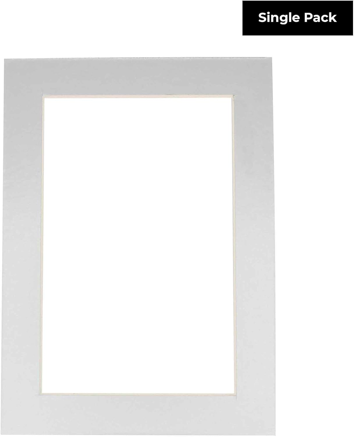 8.5x11 Mat Bevel Cut for 7x9 Photos - Acid Free Metallic Silver Precut Matboard - for Pictures, Photos, Framing - 4-ply Thickness